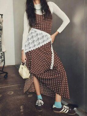 NWT Polka dot sleeveless mermaid maxi dress